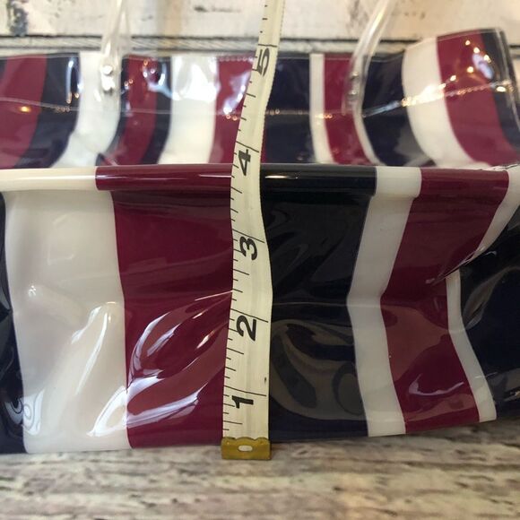 Dress barn shopping tote stripe pattern plastic beach vibes spacious trend - Picture 7 of 15